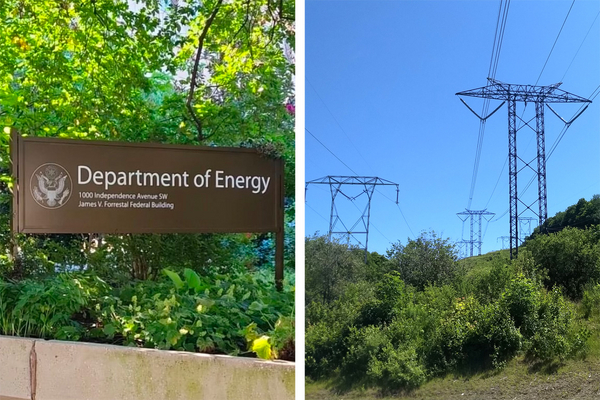 DOE sign and transmission towers