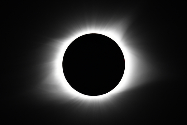 The moon covers the sun during a total solar eclipse in August 2017 in Cerulean, Kentucky.