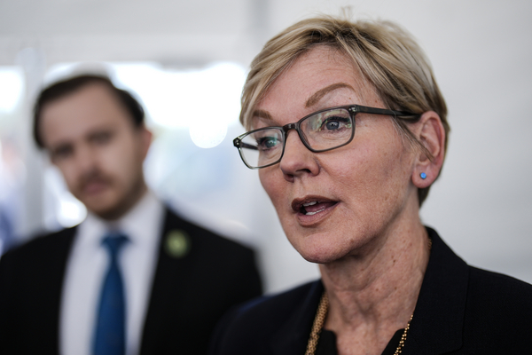 Energy Secretary Jennifer Granholm speaks to reporters on May 31, 2024, in Georgia.