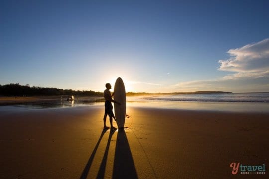 Sunset silhouette at Agnes Water Beach - Queensland, Australia