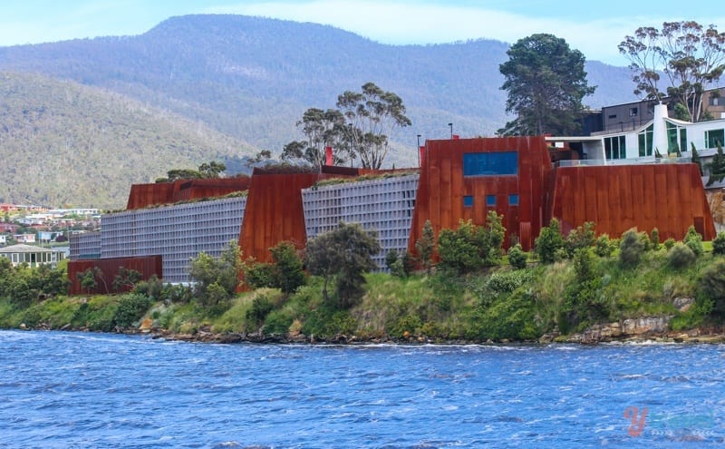 exterior of mona museum on the water