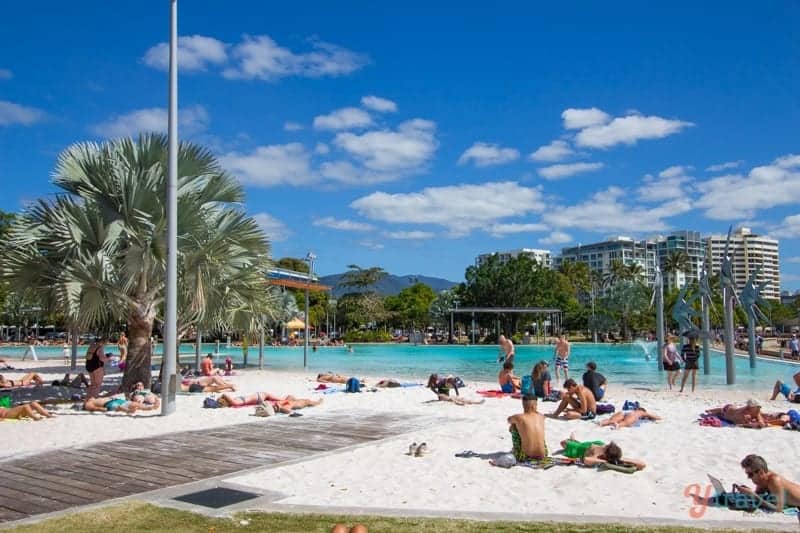 people swimming at Cairns Lagoon